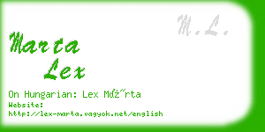 marta lex business card